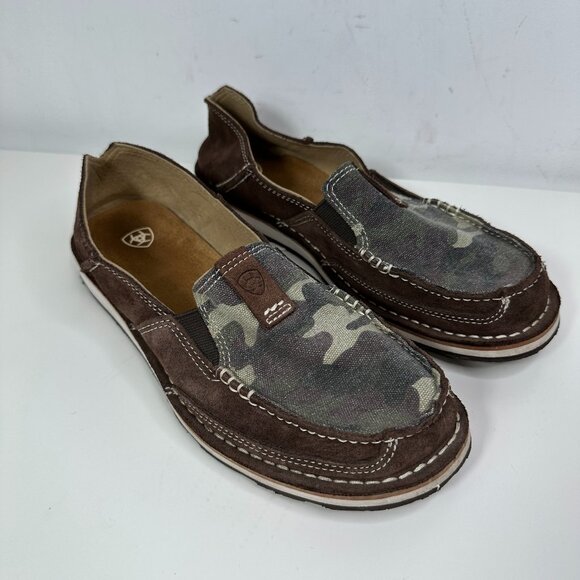 Ariat Shoes - Ariat Cruiser Womens Brown Leather Camo Slip On Shoes Size 6B Style# 10029749